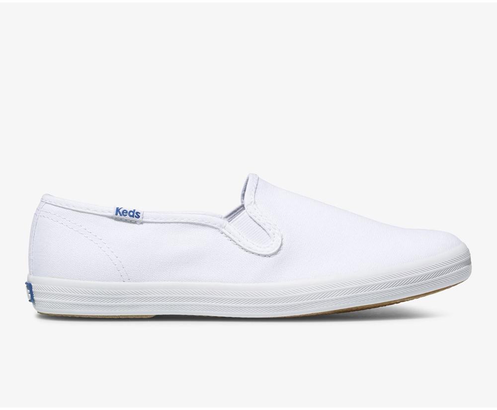 Slip Ons Keds Femme Blanche - Champion Slip On - 379-LTADEZ